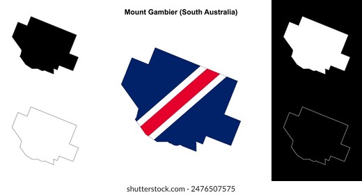 Mount Gambier (South Australia) outline map set
