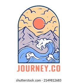 Mount Hiking wild Illustration vector