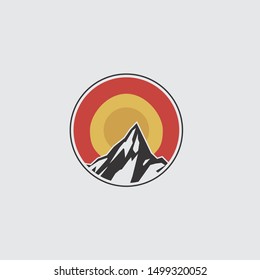 Mount Icon with Sunset Background