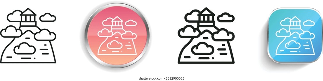 mount icon. Thin Linear, Regular and Button Style Design Isolated On White Background