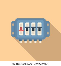 Montar el vector plano del icono de la caja de conexiones. Muro de seguridad. Corriente eléctrica