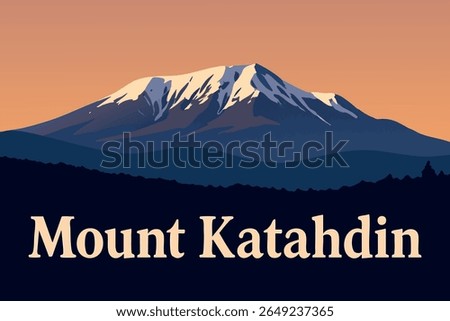 Mount Katahdin stands majestically covered in snow, offering breathtaking winter views of its rugged peaks and serene surroundings