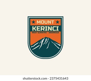 Mount Kerinci Badge Vector Logo Adventure Design 