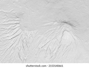 Mount Kilimanjaro 3D Topography Map, Vector Contour.