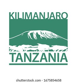 Mount Kilimanjaro, dormant volcano in Tanzania, Africa - climbing, trekking, hiking, mountaineering and other extreme activities template, vector