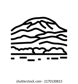 mount kilimanjaro line icon vector. mount kilimanjaro sign. isolated contour symbol black illustration