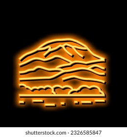 mount kilimanjaro neon light sign vector. mount kilimanjaro illustration