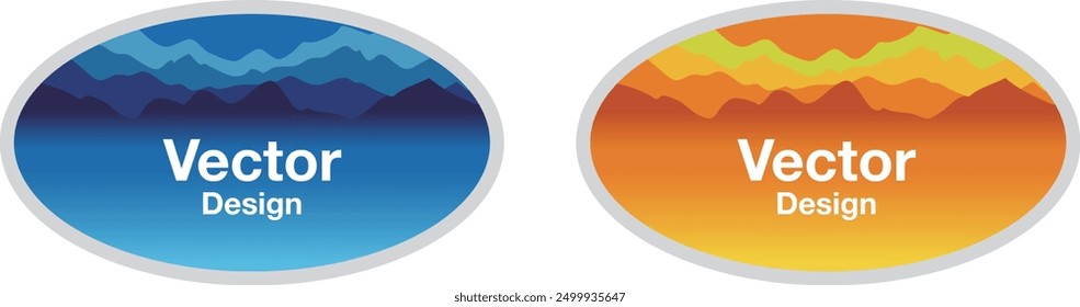 mount landscape scene view sky vector forest level frame design