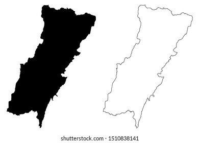 Mount Lebanon Governorate (Lebanese Republic, Governorates of Lebanon) map vector illustration, scribble sketch Mount Lebanon map