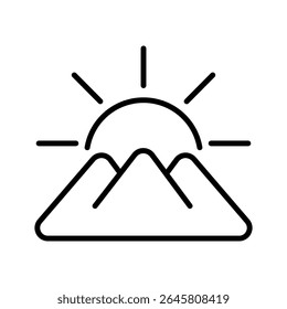 Mount Lineart Icon for eco-friendly projects and web design elements