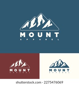 MOUNT logo can be used for creating businesses for Apparel Brands, Hiking and Skiing Gear, Clothing Marks, Sports Wear, and Nature Collectives. 