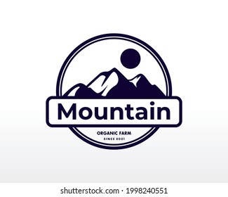 Mount Logo design. Mountain and river Logo design vector