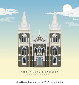 Mount Mary's Basilica- Bandra Mumbai - Stock Illustration as EPS 10 File