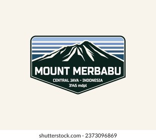 Mount Merbabu Badge Logo Vector Adventure 