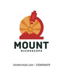 Mount Microscope or Science Mountain Logo Design Icon