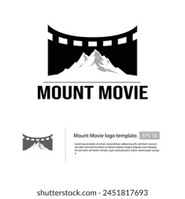 Mount movie logo with a mountain shape and movie roll as a background, that suitable for your movie company logo.