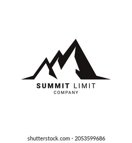 Mount Peak Hill Nature Landscape view logo design high Rocky Mountain