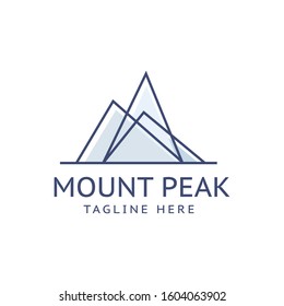 Mount Peak logo design template. Vector high mountain logotype illustration
