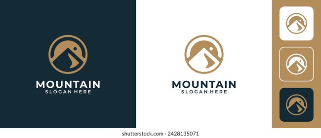 mount peak mountain logo design vector