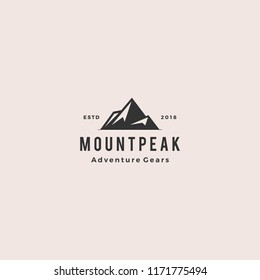 mount peak mountain logo hipster vintage retro vector icon illustration