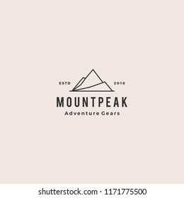 mount peak mountain logo hipster vintage retro vector icon illustration