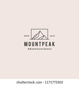 mount peak mountain logo hipster vintage retro vector icon illustration