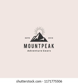 mount peak mountain logo hipster vintage retro vector icon illustration