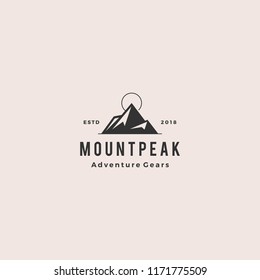 mount peak mountain logo hipster vintage retro vector icon illustration