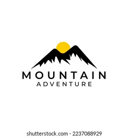 Mount peak mountain logo hipster vintage retro vector icon illustration