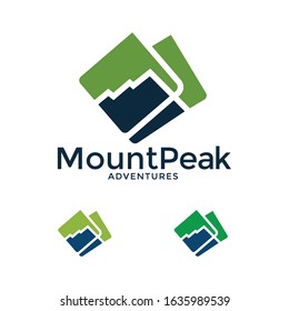 Mount peak or mountain logo icon vector image