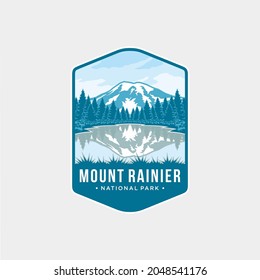 Mount Rainier National Park Emblem patch logo illustration