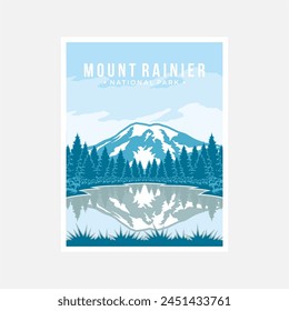 Mount Rainier national park poster vector illustration design