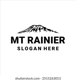 Monte Rainier logotipo vetorial com design de estilo masculino