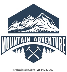 mount rainier vintage logo vector illustration design, adventure travel logo design