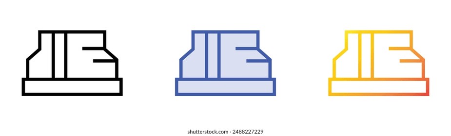 mount roraima icon. Linear, Blue Fill and Gradient Style Design Isolated On White Background
