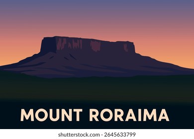 Mount Roraima, een van de iconische Tepuis van Venezuela, biedt een adembenemend uitzicht op de zonsopgang en ruige landschappen, en trekt trekkers en avonturiers naar het geïsoleerde plateau