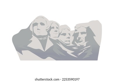 montar rushmore en un icono de estados unidos aislado