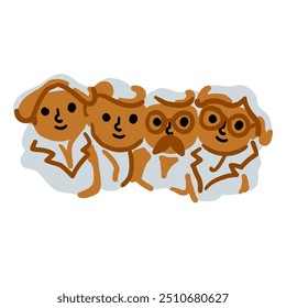 Mount Rushmore Cartoon mountain. One of the symbols of the USA. North America.