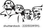 Mount Rushmore Clipart - Vector Illustration