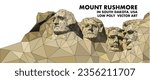 Mount Rushmore low Poli Art vector.
