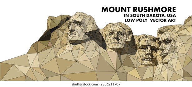 Monte Rushmore bajo vector de arte Poli.