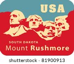 Mount Rushmore National Memorial, EPS 8, CMYK. USA landmark, Shrine of Democracy. South Dakota.