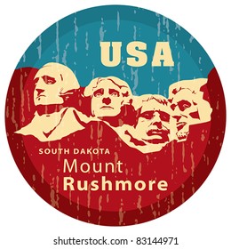 Mount Rushmore National Memorial, EPS 8, CMYK. USA landmark, Shrine of Democracy. South Dakota.