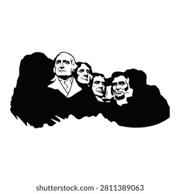 Mount Rushmore National Memorial Silhouette Historical American Icon