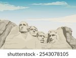 Mount Rushmore National Memorial - Stock Illustration as EPS 10 File