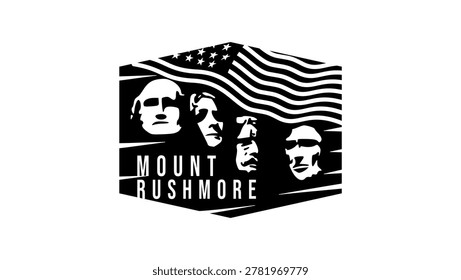 mount rushmore symbol, black isolated vector silhouette