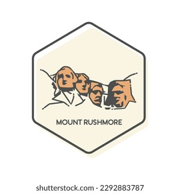 Mount Rushmore - U.S.A Lineal Color Icon. Landmark Buildings Icon Vector Illustration Concept.