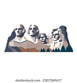 Mount Rushmore vector isolated on white