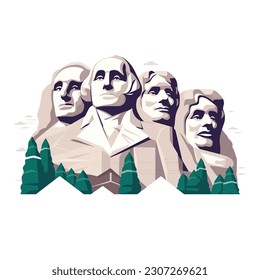 Mount Rushmore vector isolated on white