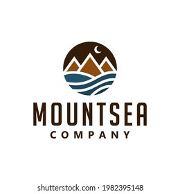 Mount Sea Mountain on the Waves Sea Logo